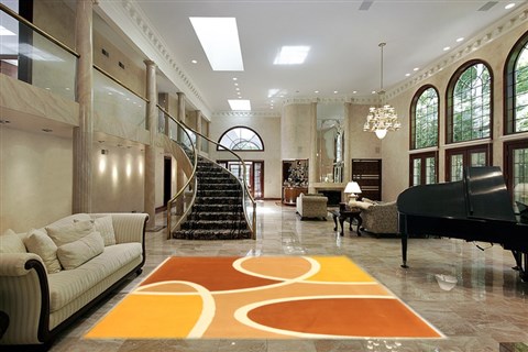 Modern Multicolor Machine Made 69 X 99 Area Rug 300-17440 Image 1
