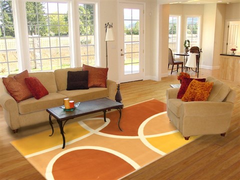 Modern Multicolor Machine Made 69 X 99 Area Rug 300-17440 Image 4