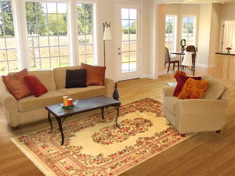Tabriz Beige Hand Tufted 80 X 100 Area Rug 300-17442 Image 4