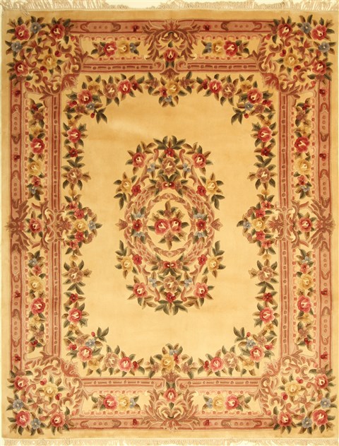 Tabriz Beige Hand Tufted 80 X 100 Area Rug 300-17442 Image 0