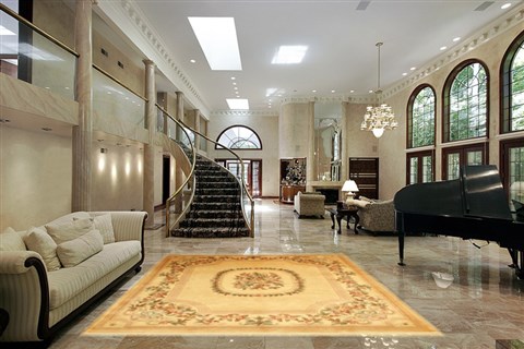 Tabriz Beige Hand Tufted 80 X 100 Area Rug 300-17444 Image 1