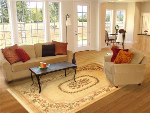 Tabriz Beige Hand Tufted 80 X 100 Area Rug 300-17444 Image 4