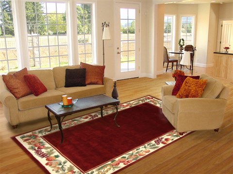 Modern Red Hand Tufted 80 X 100 Area Rug 300-17453 Image 4