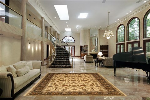 Modern Beige Machine Made 80 X 108 Area Rug 300-17455 Image 1