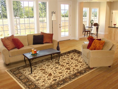 Modern Beige Machine Made 80 X 108 Area Rug 300-17455 Image 4