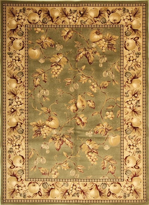 Modern Green Machine Made 71 X 108  Area Rug 300-17456 Image 0