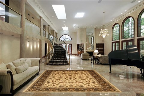 Modern Beige Machine Made 80 X 108 Area Rug 300-17457 Image 1