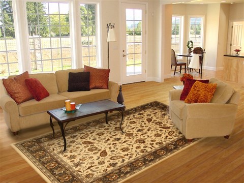 Modern Beige Machine Made 80 X 108 Area Rug 300-17457 Image 4
