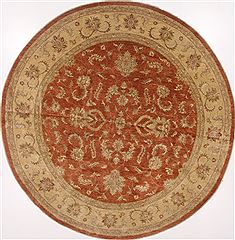 Indian Ziegler Beige Round 9 ft and Larger Wool Carpet 17473