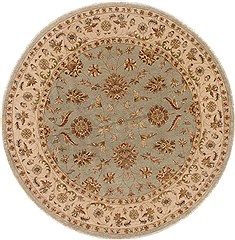 Indian Ziegler Blue Round 9 ft and Larger Wool Carpet 17476