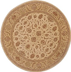 Pakistani Ziegler Beige Round 9 ft and Larger Wool Carpet 17480