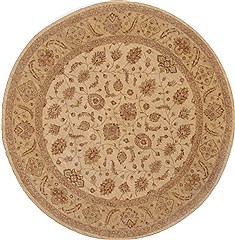 Pakistani Ziegler Beige Round 9 ft and Larger Wool Carpet 17480