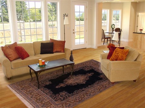 Kerman Blue Hand Knotted 82 X 100 Area Rug 400-17515 Image 4