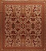 Hamedan Beige Hand Knotted 126 X 142  Area Rug 400-17516 Thumb 0