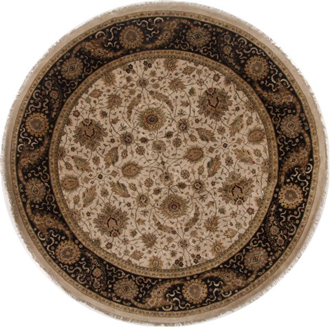 Ziegler Beige Round Hand Knotted 104 X 104  Area Rug 250-17519 Image 0