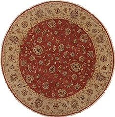 Indian Ziegler Red Round 9 ft and Larger Wool Carpet 17521