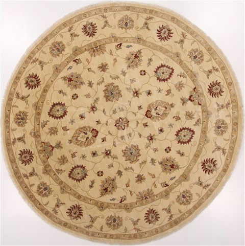 Ziegler Yellow Round Hand Knotted 101 X 101  Area Rug 250-17522 Image 0