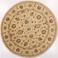 Pakistani Ziegler Yellow Round 9 ft and Larger Wool Carpet 17522