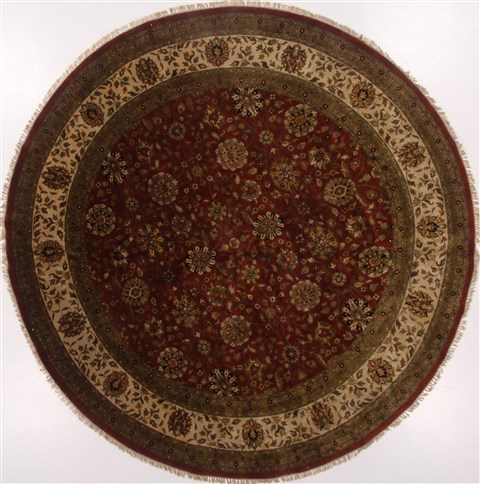 Tabriz Red Round Hand Knotted 99 X 99  Area Rug 250-17523 Image 0