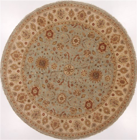 Ziegler Blue Round Hand Knotted 100 X 102  Area Rug 250-17524 Image 0