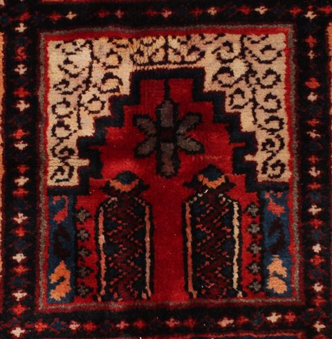 Bakhtiar Red Hand Knotted 89 X 116 Area Rug 400-17527 Image 22