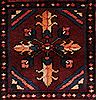 Bakhtiar Red Hand Knotted 89 X 116  Area Rug 400-17527 Thumb 14