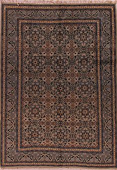 Persian Kashan Beige Rectangle 8x11 ft Wool Carpet 17529