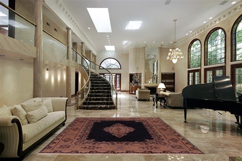Kerman Blue Hand Knotted 90 X 123 Area Rug 400-17530 Image 1