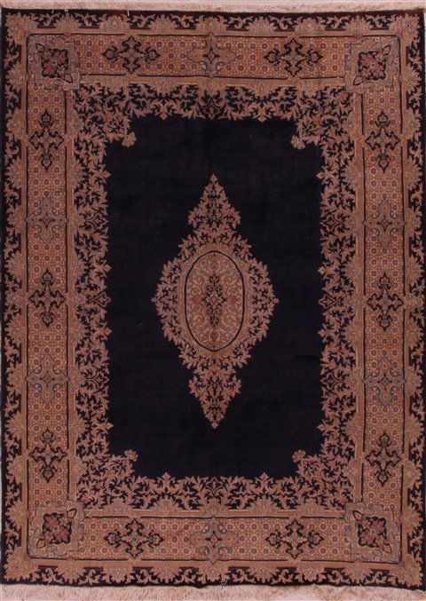 Kerman Blue Hand Knotted 90 X 123 Area Rug 400-17530 Image 0
