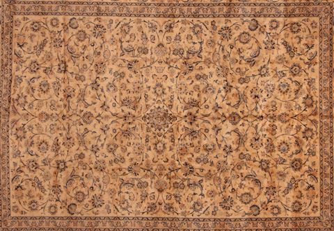 Kashan Beige Hand Knotted 101 X 133 Area Rug 400-17531 Image 6