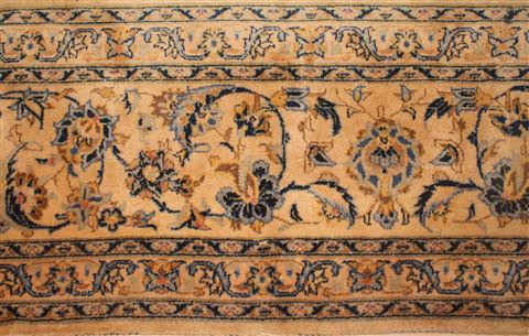 Kashan Beige Hand Knotted 101 X 133 Area Rug 400-17531 Image 8