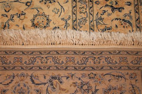 Kashan Beige Hand Knotted 101 X 133 Area Rug 400-17531 Image 10