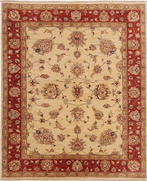 Pishavar Beige Hand Knotted 52 X 63  Area Rug 250-17536 Image 0