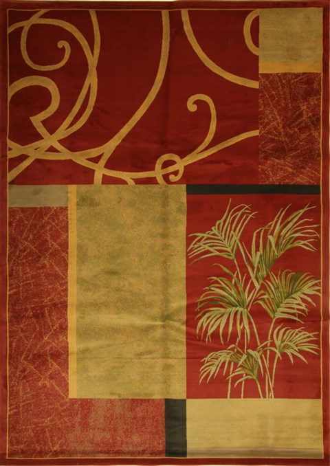 Modern Red Machine Made 71 X 110  Area Rug 300-17537 Image 0