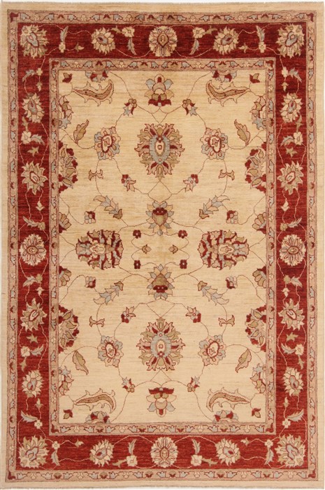 Pishavar Beige Hand Knotted 57 X 79  Area Rug 250-17540 Image 0