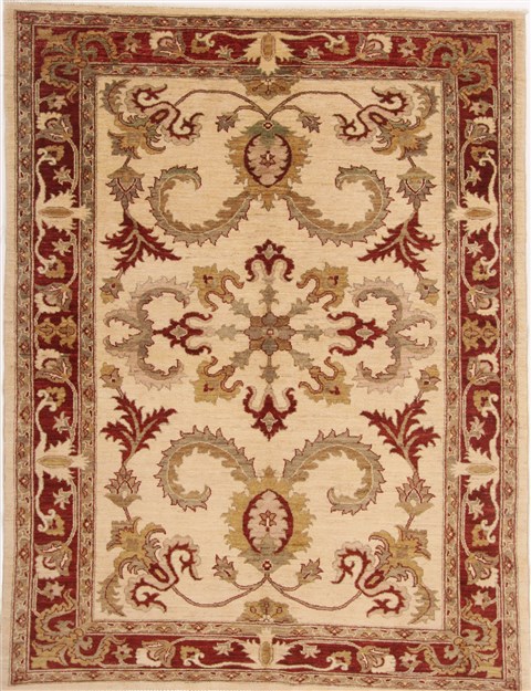 Pishavar Beige Hand Knotted 511 X 78  Area Rug 250-17542 Image 0