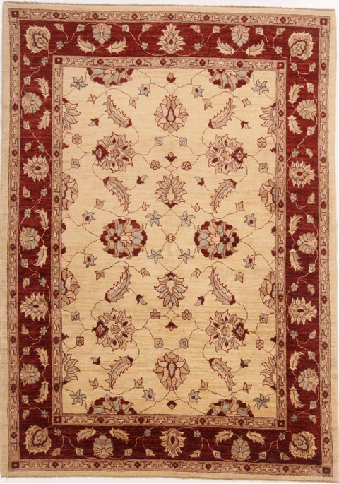 Pishavar Beige Hand Knotted 57 X 710  Area Rug 250-17544 Image 0