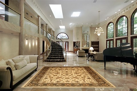 Modern Beige Machine Made 80 X 108 Area Rug 300-17546 Image 1