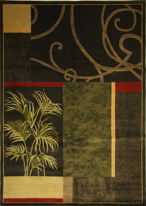 Modern Black Machine Made 71 X 110  Area Rug 300-17549 Image 0