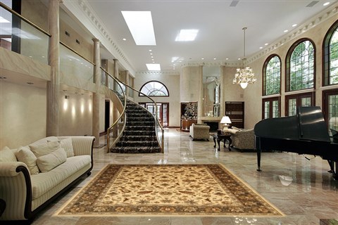 Modern Beige Machine Made 80 X 108 Area Rug 300-17551 Image 1