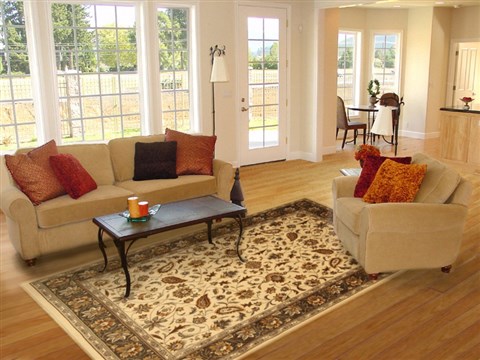 Modern Beige Machine Made 80 X 108 Area Rug 300-17551 Image 4