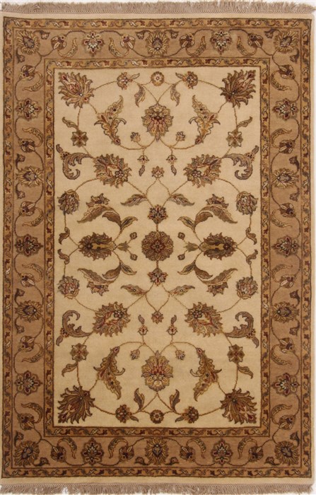 Tabriz Beige Hand Knotted 42 X 61 Area Rug 250-17579 Image 0