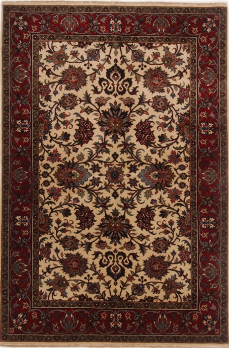 Tabriz Beige Hand Knotted 41 X 60 Area Rug 250-17582 Image 0