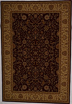 Hereke Red Machine Made 6'7" X 9'6"  Area Rug 100-17608