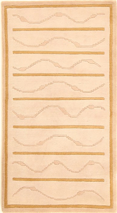 Gabbeh Beige Machine Made 25 X 45 Area Rug 300-17617 Image 0