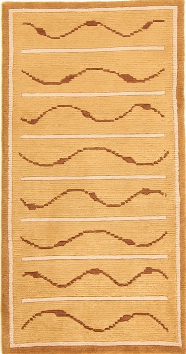 Gabbeh Beige Machine Made 26 X 48  Area Rug 300-17618 Image 0