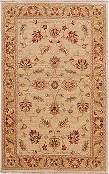 Pakistani Ziegler Yellow Rectangle 3x4 ft Wool Carpet 17622