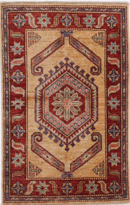 Kazak Multicolor Hand Knotted 27 X 41  Area Rug 250-17624 Image 0