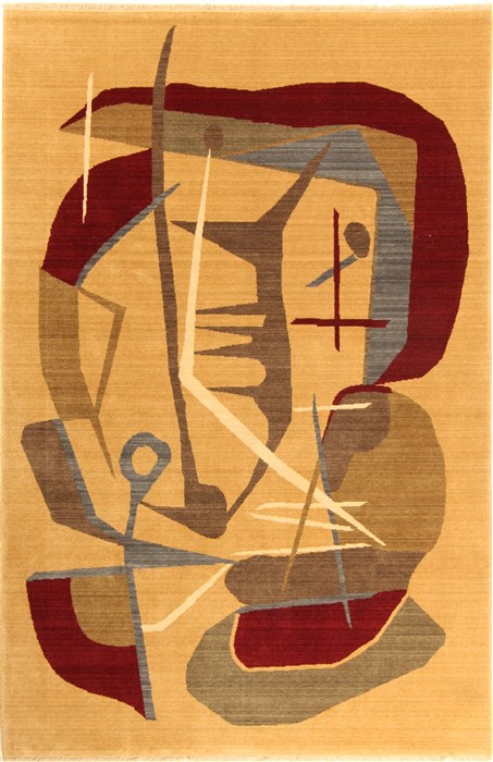 Gabbeh Beige Machine Made 65 X 99  Area Rug 300-17636 Image 0