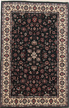 Pakistani Tabriz Green Rectangle 4x6 ft Wool Carpet 17642